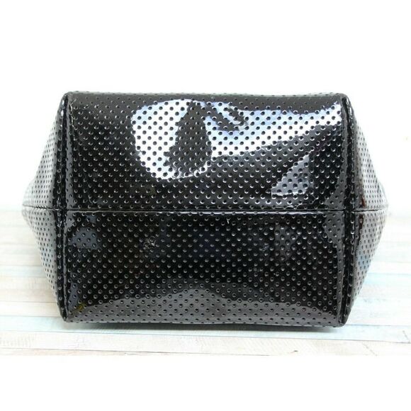 ROOMY KATE SPADE BLACK PERFORATED PATENT LEATHER TOTE SHOULDER BAG HANDBAG PURSE - Picture 7 of 9